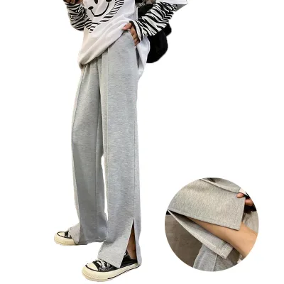 Knitted Sexy Fashion Streetwear Hip Hop Women Long Trousers Loose Wide Leg Flared Pants Sweat Suit Women Palazzo Pants Mop Floor