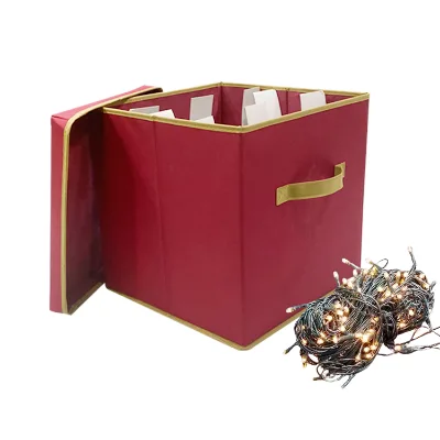 Eco-Friendly Square Fabric Storage Box Customizable Christmas Foldable Storage Suit Glossy Finish Made Oxford Cloth Non-Woven