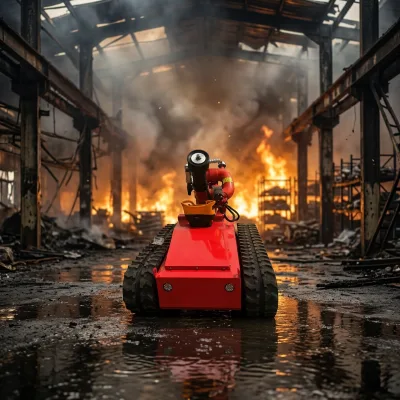 High-flow-rate Tracked Firefighting Robot High-pressure Water Cannon Fire Extinguishing System Dedicated Fire Rescue Q235