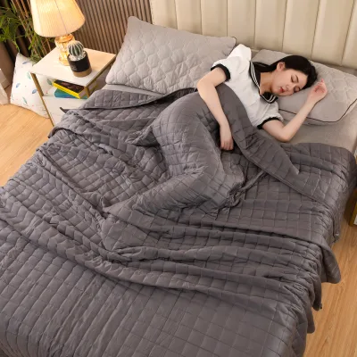 Weighted Blankets with Glass Microbeads Bamboo Soft Quiet Weight Distribution Custom Size Quilted Airplane Travel OEM Factory