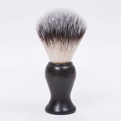 OEM High-End Ebony Wood Handle Synthetic Hair Custom Logo Professional Wet Shaving Brush Vegan