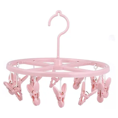 Hot Selling Petal Shape Multifunctional Plastic Sock Drying Hanger with 12pegs