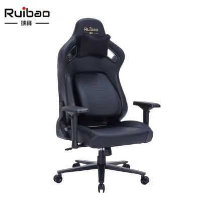 Premium Leather Gaming Chair 3D Adjustable Armrests 4-Stage Gas Lift Stainless Steel Base Massage Function Bluetooth