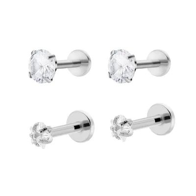 G23 Titanium Personalized Star Zirconia Permanent Ladies Body Jewelry Piercing Jewelry Fashion Stud Earrings