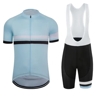 Wholesale 100% Polyester Road Bike Short Sleeves Cycling Kits Bib Shorts With 3D Padded Men's Cycling Jersey Set