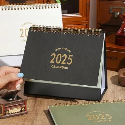 Custom High Quality New Design Custom Spiral Bound Desk Calendar Planner Printing