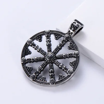 Wholesale Personality Norse Viking Jewelry Stainless Steel Viking Compass Pendant Necklace for Men Boy