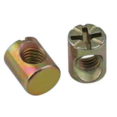 Furniture Hardware Dowel Nuts Cross Dowel Hole Barrel Nuts Cross Head Hammer Barrel Nut