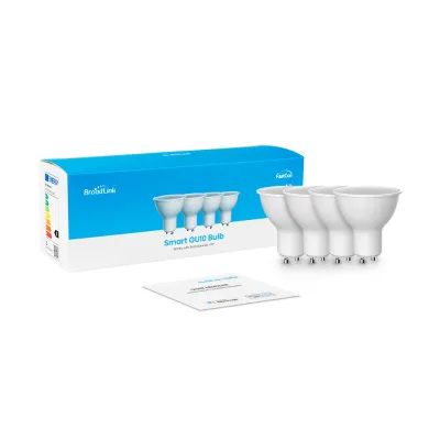 Broadlink BLE GU10 Smart RGB Light Bulb Wi-Fi Enabled AC Powered Color Changing with Music Sync Compatible with BLE APP