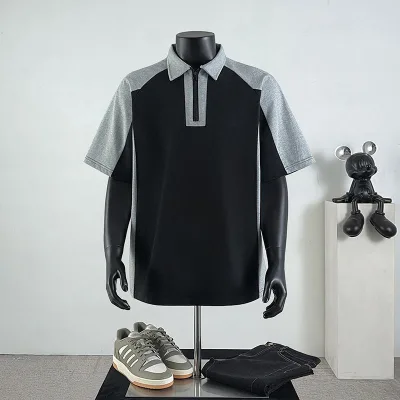 High Quality American Retro Short-Sleeved for Polo Shirt 240g Cotton Breathable Comfortable for Summer