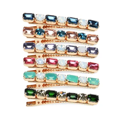 Luxurious Crystal + Pearl Hair Clip Hot Sale Colorful Crystal Alligator Clips Crystal Women Hair Jewelry