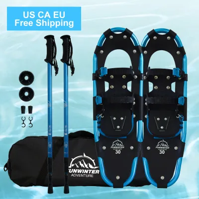 US CA EU Free Shipping Dropshipping Factory Supply Wholesale 30'' Snowshoes Aluminum for Winter Snowshoe Binding Snow Shoes Kit