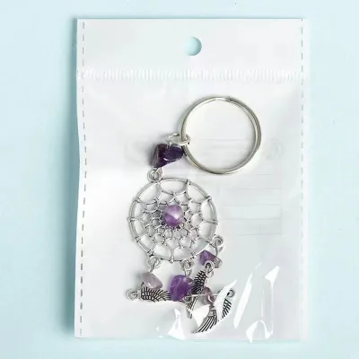 Wholesale natural crystal amethyst seven color seven color key chain