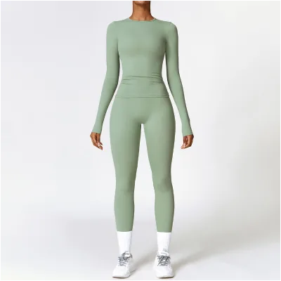 Yoga Sets Leggings Scrunch Butt Free Shipping Bodysuit Beautiful Back Leather Teen Fitness Women Workout Gym Fitness Sportswear