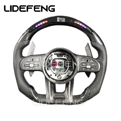Customized Steering Wheel Fo Vehicle Accessories Led Shifter Lights Carbon Fiber Steering Wheel for Mercedes Benz