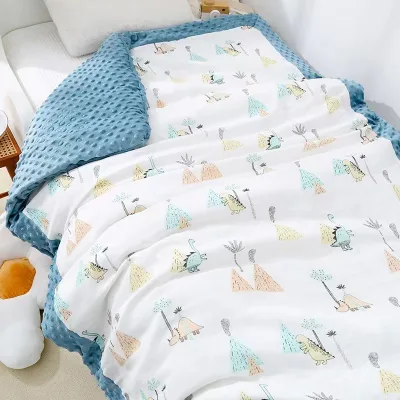 Comfortable Baby Gauze Quilted Cotton Bean Blanket Manufacturer Wholesale 110*140 Kindergarten Baby Nap Quilt Cotton Quilt Throw