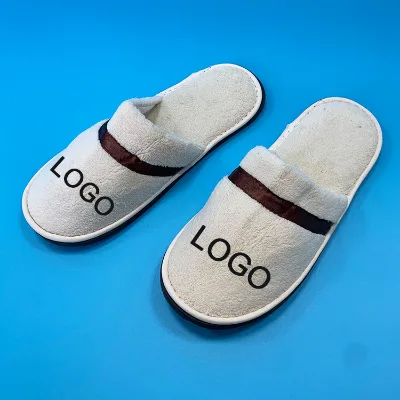 Modern Luxury Hotel Room Spa Slippers Disposable Plain Nap Cloth Shoes with Bottom Design for All Seasons