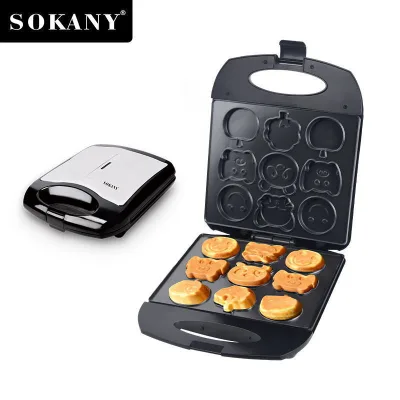 Electric SK-130 Non-Stick Cartoon-Printed Bread Maker for Baking Desserts Waffles Sandwiches