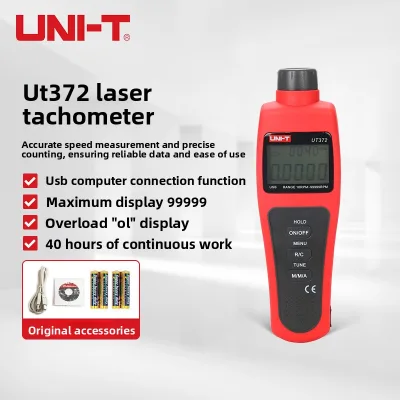 Uni-T UT372 Digital Tachometer Photoelectric Non-Contact RPM Meter Rotational Speed Gauge China