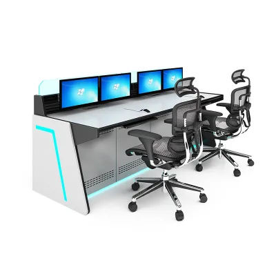 Advanced Command Center Consoles with Customizable Layouts and Integrated Technology for Efficient Monitoring
