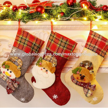 Christmas Stocking Big Classic Xmas Stockings 3 Pack Santa Snowman Reindeer Character Stocking