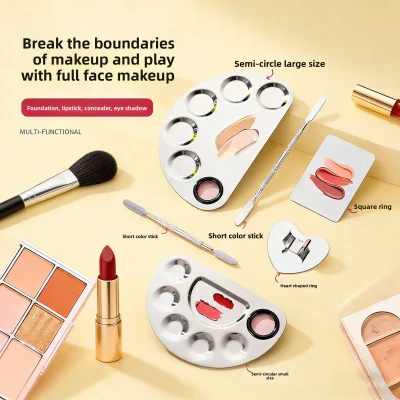 Stainless Steel MakeupSpatula Blending Stick Non-Porous Foundation Mixer Concealer Scraper Palette for Flawless Face Application