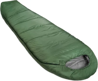 Cold-Weather Mummy Sleeping Bag  for Big & Tall Adults No-Snag Zipper with Adjustable Hood for Warmth and Ventilation