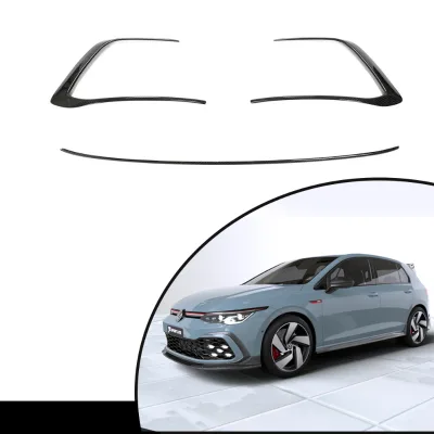 Dry Carbon Fiber Golf MK8 Front Bumper Grille Molding Trims for Golf VIII 8 GTI Hatchback 2021 2022 Prepreg