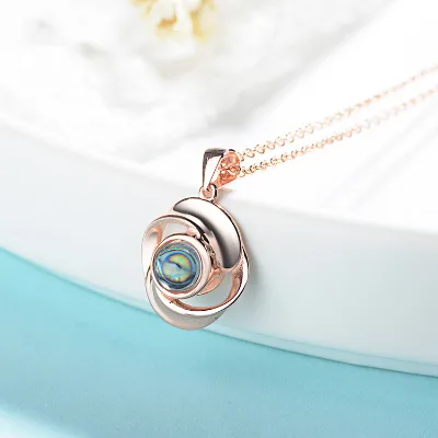 Valentine's Day Gifts Fashion High Quality 925 Silver Sterling 100 Different Language I LOVE YOU Pendant Necklace for Women