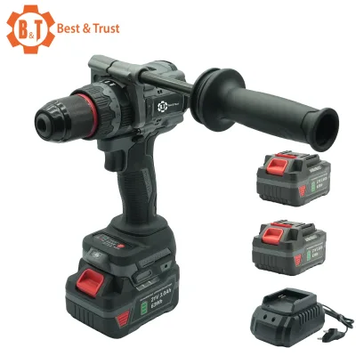 Powerful 21V Cordless Hand Drill with 2 Batteries and Reinforced Grip
