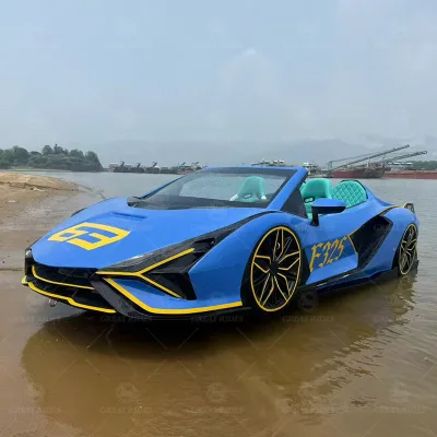 Fiberglass Water Jet Car Boat Commercial Water Ride Boat for Park Lake Rental and Tourist Resort Project
