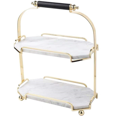 Art Deco Style Double Marble Storage Tray Decorative Trays