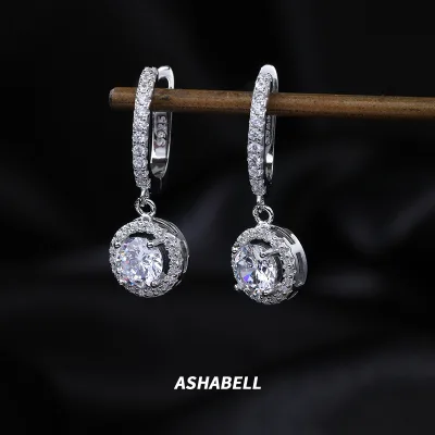 Retro Classic Luxury Full Diamond Inlaid 5A Zircon 925 Sterling Silver Necklace Earrings Jewelry Set