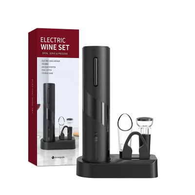 BST Rechargeable Automatic Wine Bottle Opener with logo Electric Wine Opener with Foil Cutter, Wine Pourer
