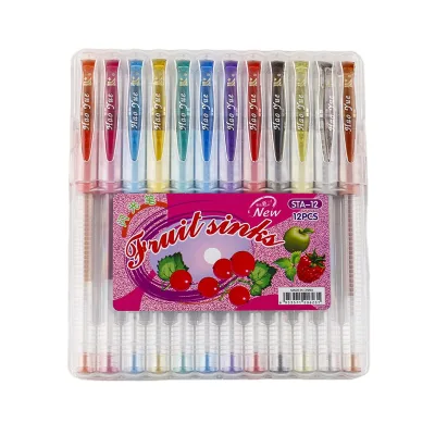 12-color Highlighter Boxed Student Painting Color Flash Pen Hand Account Multicolor Graffiti Highlight Marker Gel Pen