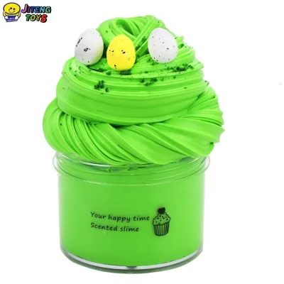 JITENG Multi Colors Fluffy Slime Kit Toy Butter Slime with Cake Charms Super Soft Educational Stress Relief Toy Birthday Gift