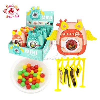 LED rotating flash home appliances toys mini washing machine toy candy with game set