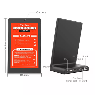 8 10 14 Inch Vertical Desktop Touchscreen Panel Portrait LCD Advertising Display L Shape Android Tablet
