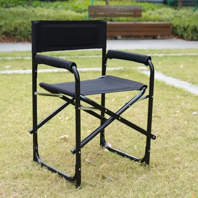 Modern Solid Wood Folding Outdoor Furniture Garden Chair with Oxford Fabric Iron Frame and Fishing Backrest