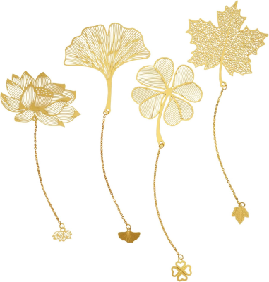 Beautiful Unique Brass Eco-Friendly Custom Bookmarks with Chain Promotional Book Page Markers