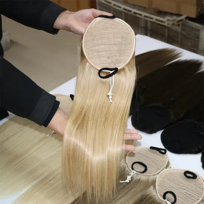 Cuticle Aligned Hair High Quality Ponytail Hair Straight Hair Extensions Wholesale Double Drawn Drawstring Ponytail