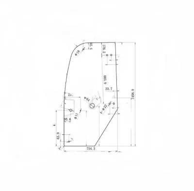 R5631-46220 Left Door Glass for Kubota R070 R090 Wheel Loader Right Door Glass
