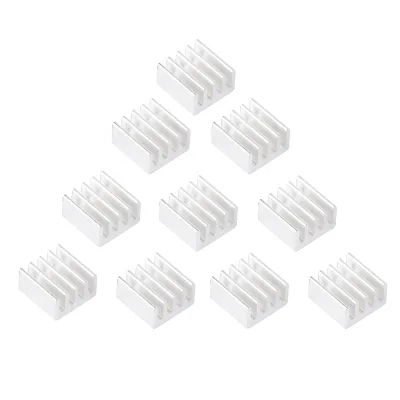 10pcs Heatsink 8.8*8.8*5mm Small Tiny Silver Heatsink Aluminum Heat Sink Radiator Cooler