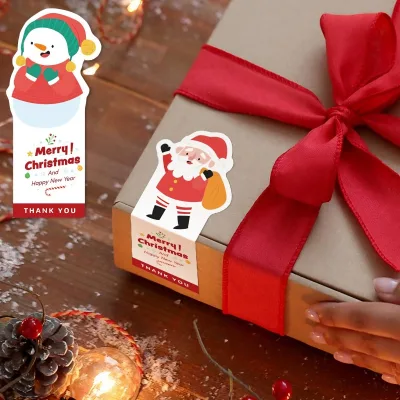 Custom Size Cute Self Adhesive Labels Christmas Gift Paper Stickers for Packaging