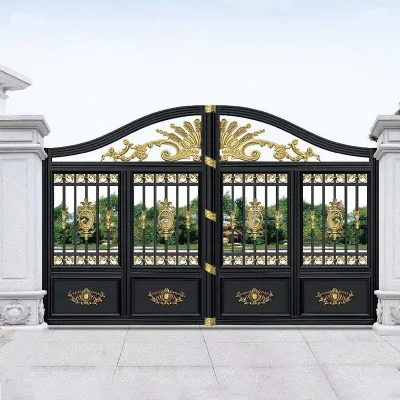 Top-Selling Open Style Sliding Aluminium Garden Courtyard Iron Gate Designs Automatic Opening Pattern for Villas