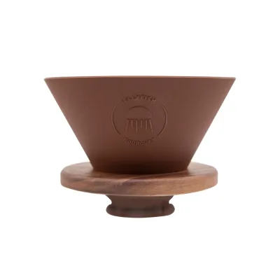 Silicone Coffee Filter with Wooden Ring Holder and Storage Pouch Slow Brewing Accessories Coffee Dripper