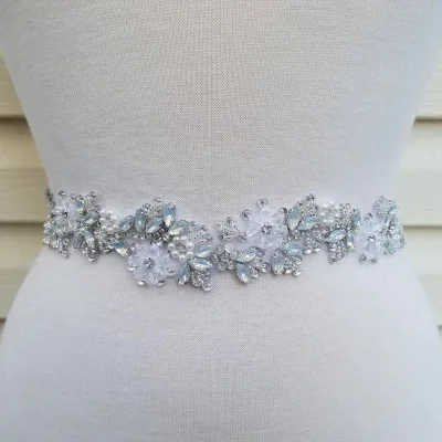 2025 New Designs  RH-1079 Crystal Opals Wedding Applique for Prom Dresses Dress Opal Rhinestone Applique