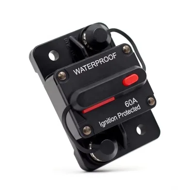 Marine Waterproof Circuit Breaker 20A to 300A Manual Reset for Car Audio System Circuit Breaker Reset Fuse 12V- 48V DC 40A 60A
