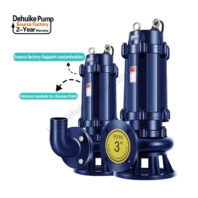WQ 5.5hp 4kw 13m/h 60m Automotive Industry Submersible Sewage Pump High Head OEM Three-Phase Motor 1 Year Warranty