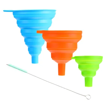 Multifunctional Kitchenaid Attachments Embudo Food Funnel Set Food Grade Silicone Funnels Filling Bottles